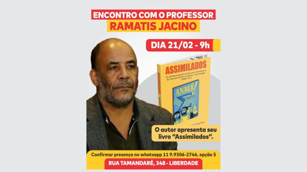Imagem promocional do evento com foto do professor Ramatis Jacino ao lado da capa do livro “Assimilados: os afrodescendentes frente aos movimentos de extrema-direita no Brasil e em Portugal (1888–1937)”. O cartaz informa data (21/02, às 9h) e local (Rua Tamandaré, 348 – Liberdade). 📈 SEO Estratégico Título SEO Ramatis Jacino lança livro “Assimilados” em São Paulo – 21 de fevereiro Meta description Professor Ramatis Jacino apresenta o livro “Assimilados”, que analisa afrodescendentes e movimentos de extrema-direita no Brasil e Portugal. Evento dia 21/02, às 9h, na Liberdade. Palavras-chave Ramatis Jacino; livro Assimilados; lançamento de livro São Paulo; afrodescendentes; extrema-direita Brasil; Liberdade SP; evento 21 de fevereiro 2026; história afro-brasileira; movimentos autoritários. Validação final: Resolve? Sim, entrega acessibilidade + indexação. Gera vantagem real? Sim, melhora busca orgânica por nome do autor e tema político-racial. É genérico? Não. Está ancorado no conteúdo específico do evento. Se quiser, adapto para padrão técnico WordPress (campo alt + slug + snippet otimizado). faltou a legenda Objetivo real: você quer um pacote completo de publicação (imagem + legenda + CTA + link), não só alt/SEO. Falha: sem legenda, você perde contexto humano + conversão (o leitor não sabe “por que ir” e “o que fazer agora”). Legenda (para acompanhar a imagem no post) 📚✊🏿 Encontro com o professor Ramatis Jacino O autor apresenta o livro “Assimilados”, que analisa a relação de afrodescendentes com movimentos de extrema-direita no Brasil e em Portugal (1888–1937). 📅 21/02/2026 | 🕘 9h 📍 Rua Tamandaré, 348 – Liberdade (SP) ✅ Confirme presença para organização do evento: https://docs.google.com/forms/d/1KWfoHpfisqtpU8ezerk-zVd1HqcJXStzaGT70fqQHuo/preview Se você também vai publicar isso nas redes, eu faço uma versão curta (2 linhas) e outra “WhatsApp-forward” com o mesmo CTA. legenda de foto seo Objetivo real: criar legenda de foto com função dupla — contextualizar a imagem e reforçar indexação por nome do autor, título do livro, tema e local. Erro comum: legenda genérica (“Autor durante evento”) que não agrega busca. 📌 Legenda de foto (SEO otimizada) O professor Ramatis Jacino durante divulgação do livro Assimilados, obra que analisa afrodescendentes e movimentos de extrema-direita no Brasil e em Portugal (1888–1937). Evento acontece em 21/02/2026, na Liberdade, em São Paulo. Validação estratégica: Inclui nome próprio (indexa por autor). Inclui título da obra (indexa por livro). Inclui tema central (atrai busca acadêmica). Inclui local e data (atrai busca por evento). Se quiser, posso entregar também uma versão mais curta (até 140 caracteres) para campo específico de CMS que limite caracteres.