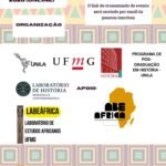 Card da programação do II Seminário Internacional de História e Estudos Africanos informa conferência de Zacarias Milisse Chambe, em 17 de setembro, às 19h, na UFMG e online.